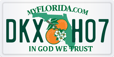 FL license plate DKXH07
