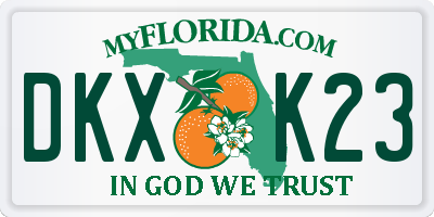 FL license plate DKXK23
