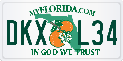 FL license plate DKXL34