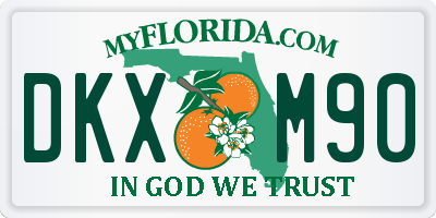FL license plate DKXM90