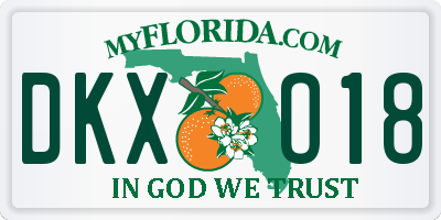 FL license plate DKXO18