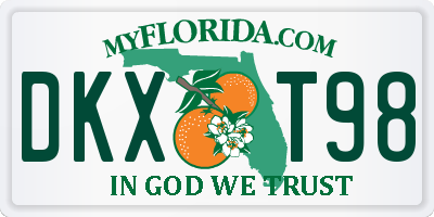 FL license plate DKXT98
