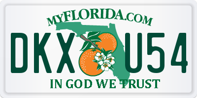 FL license plate DKXU54
