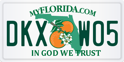 FL license plate DKXW05