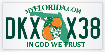 FL license plate DKXX38