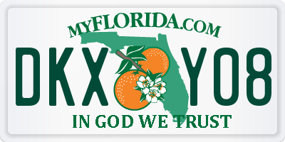 FL license plate DKXY08