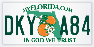 FL license plate DKYA84