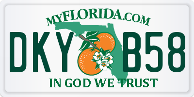 FL license plate DKYB58