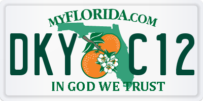 FL license plate DKYC12