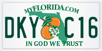 FL license plate DKYC16