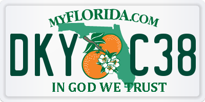 FL license plate DKYC38