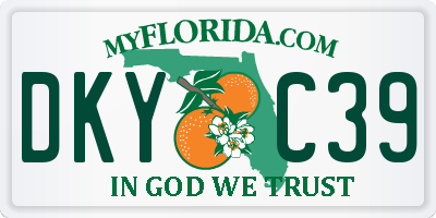 FL license plate DKYC39