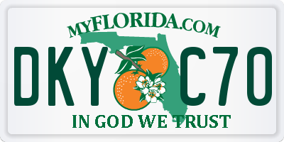 FL license plate DKYC70