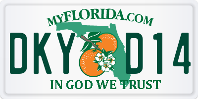 FL license plate DKYD14