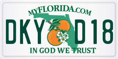 FL license plate DKYD18