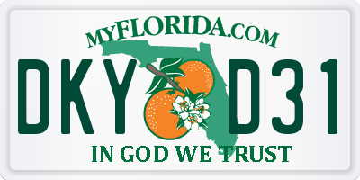 FL license plate DKYD31