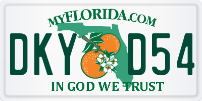 FL license plate DKYD54