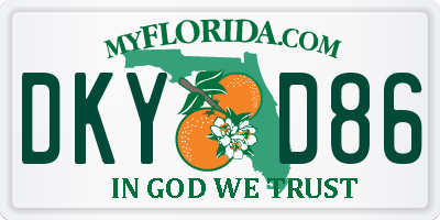 FL license plate DKYD86