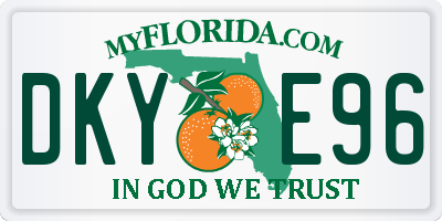 FL license plate DKYE96