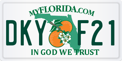 FL license plate DKYF21
