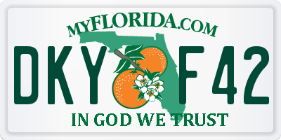 FL license plate DKYF42