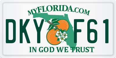 FL license plate DKYF61