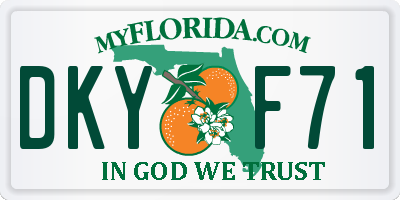 FL license plate DKYF71