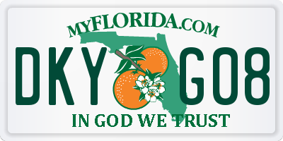 FL license plate DKYG08