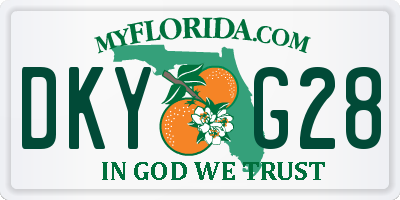 FL license plate DKYG28