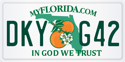 FL license plate DKYG42