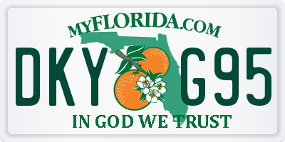 FL license plate DKYG95
