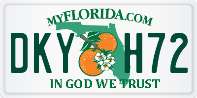 FL license plate DKYH72