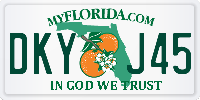 FL license plate DKYJ45