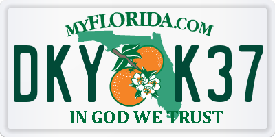 FL license plate DKYK37