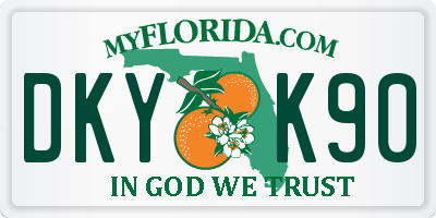 FL license plate DKYK90