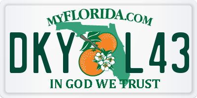 FL license plate DKYL43