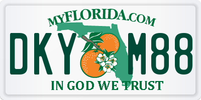 FL license plate DKYM88