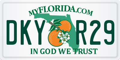 FL license plate DKYR29