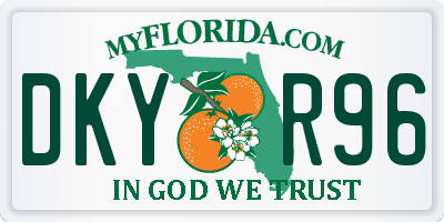FL license plate DKYR96