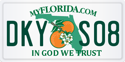 FL license plate DKYS08