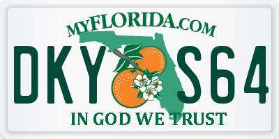FL license plate DKYS64