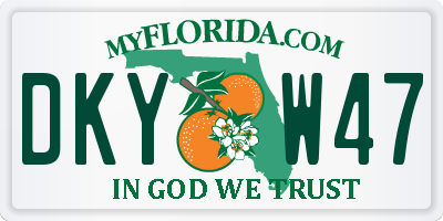 FL license plate DKYW47