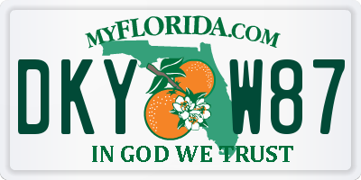 FL license plate DKYW87