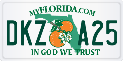 FL license plate DKZA25