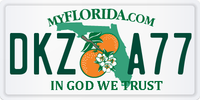FL license plate DKZA77