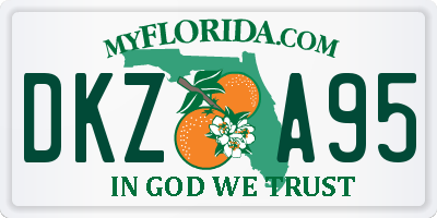 FL license plate DKZA95