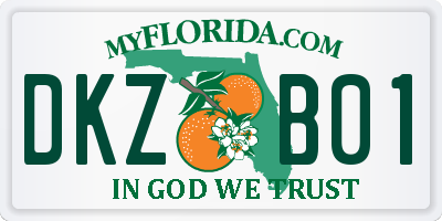 FL license plate DKZB01