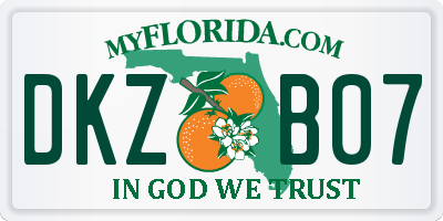 FL license plate DKZB07