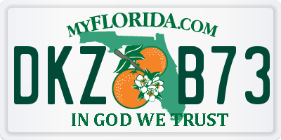 FL license plate DKZB73