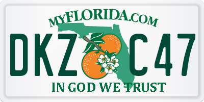 FL license plate DKZC47